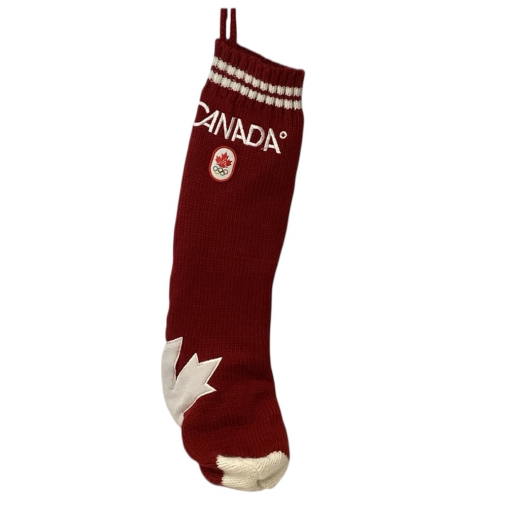 🌺 HBC Team Canada Olympic Red Knit Stocking